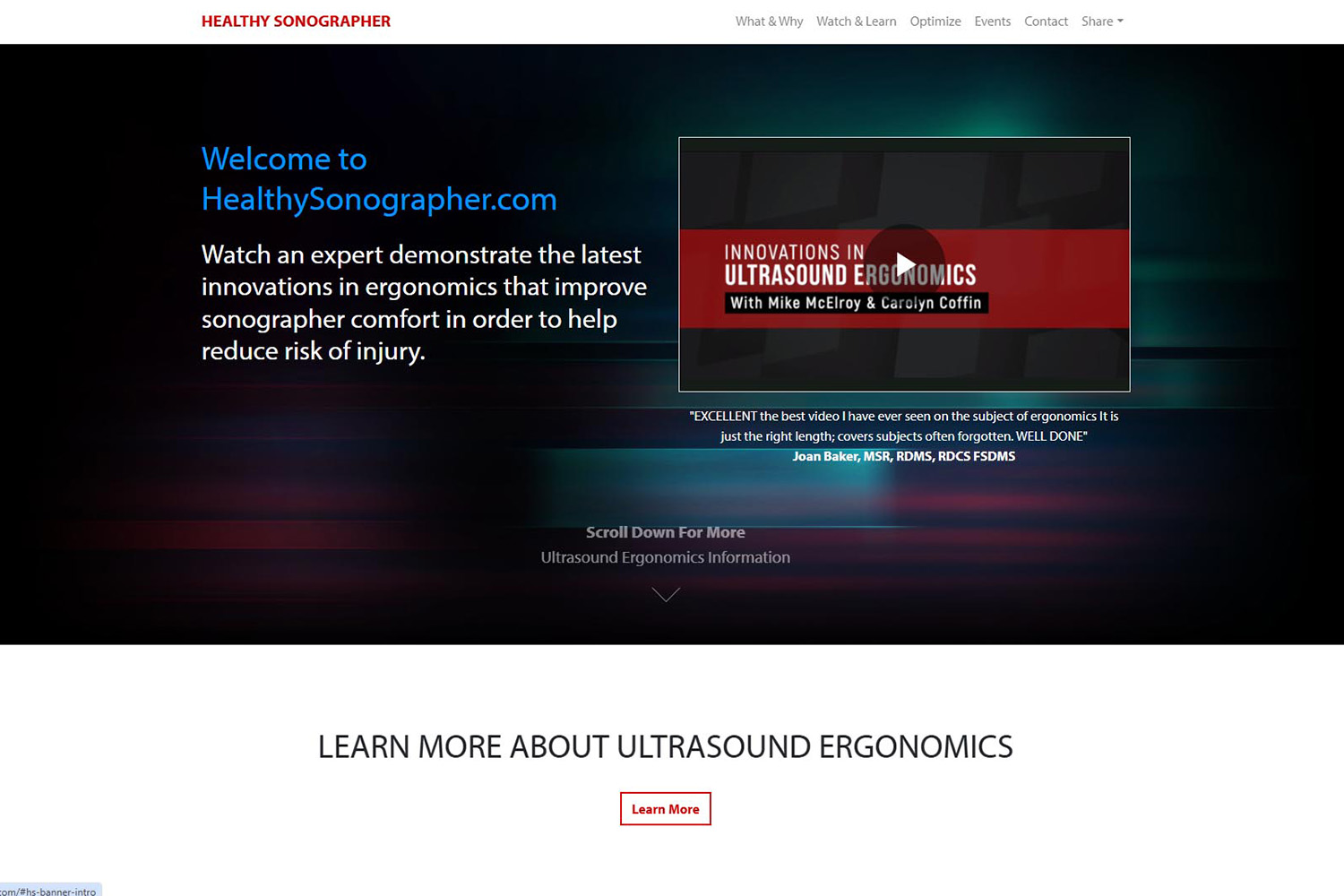 Healthy Sonographer Website