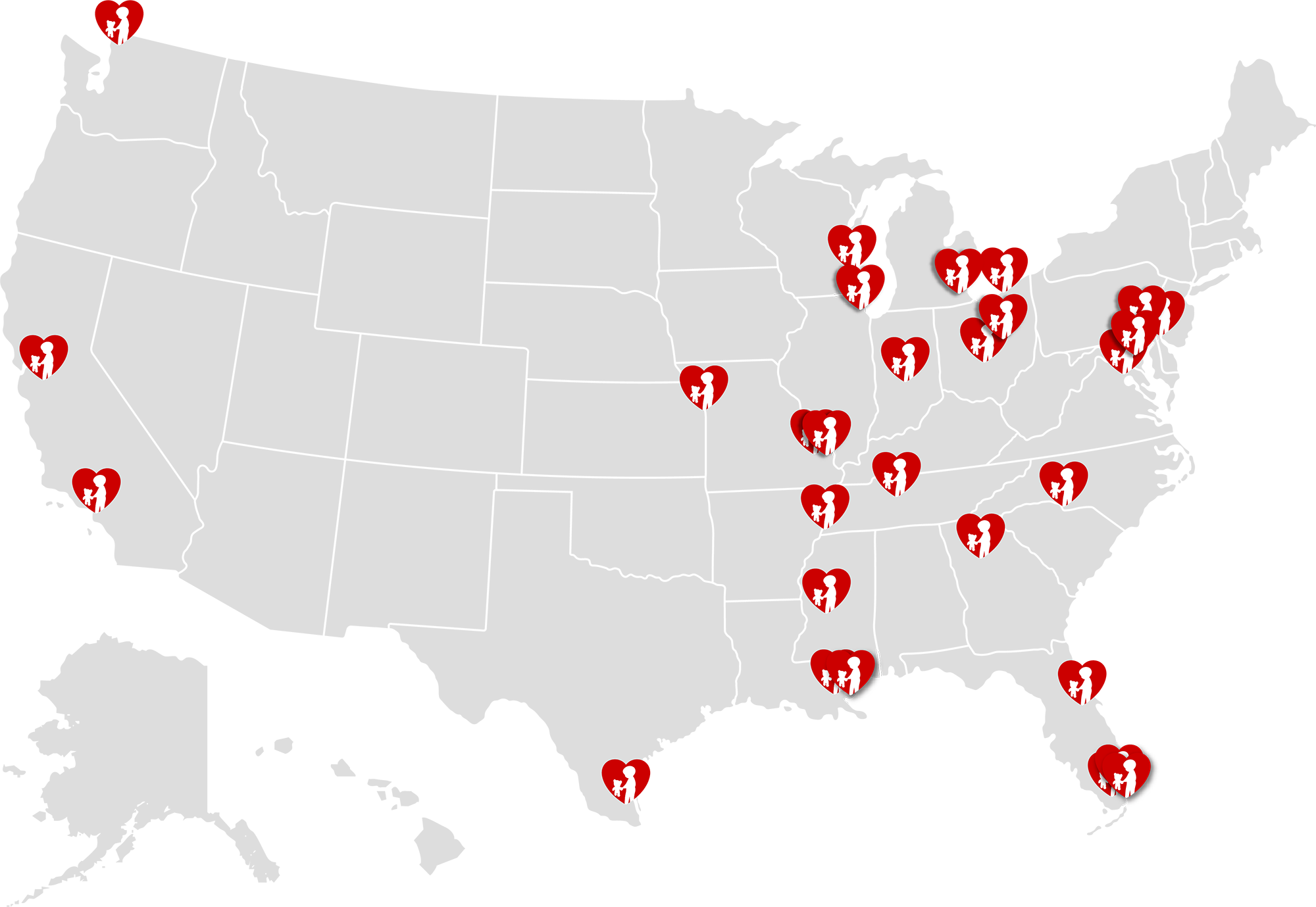 30 Years of Caring Map