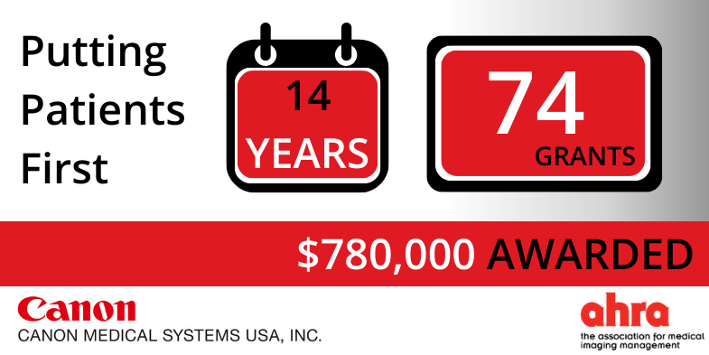 Putting Patients First Grant Funded by Canon and AHRA
