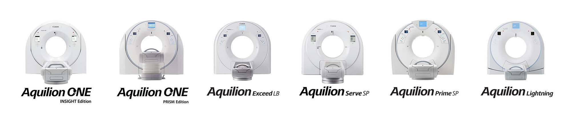 Aquilion ONE / Prism Edition, Aquilion Exceed LB, Aquilion Prime SP, Aquilion Lightning
